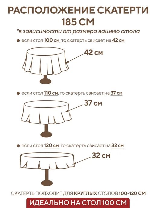Lefard Скатерть новогодняя круглая тканевая 185 см Celebration, бежевый, фото 3