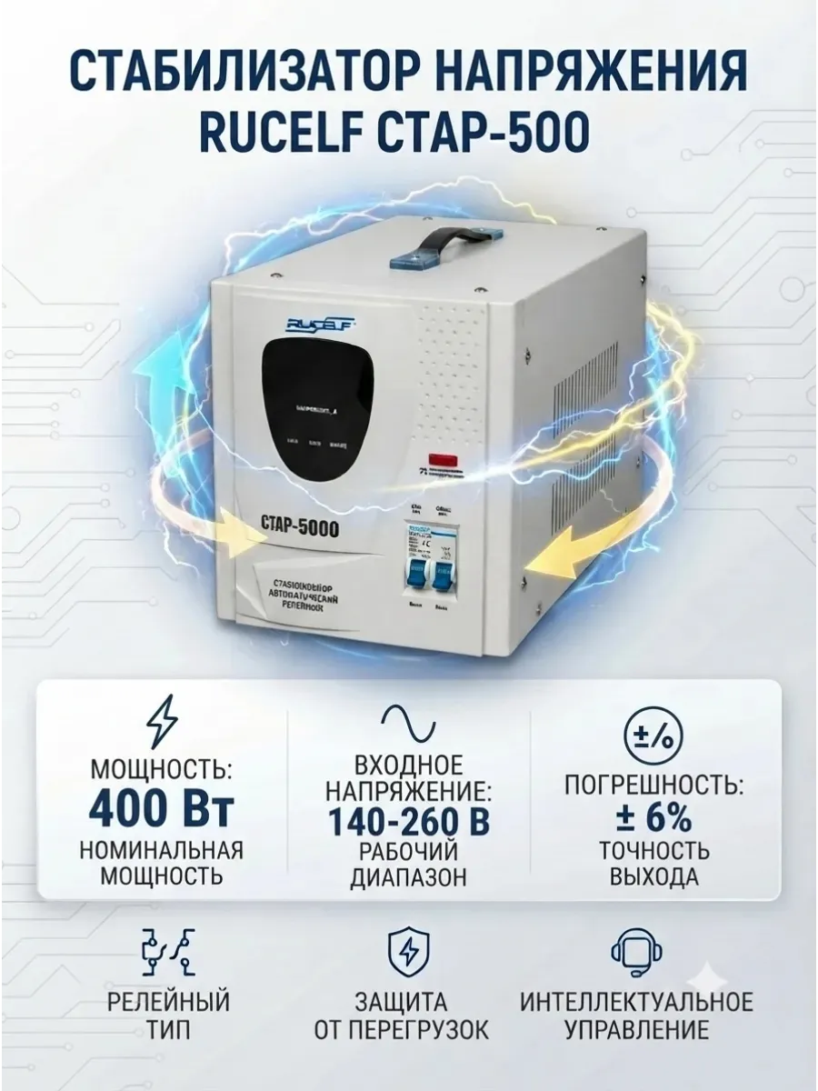 Стабилизатор напряжения RUCELF СтАР-500