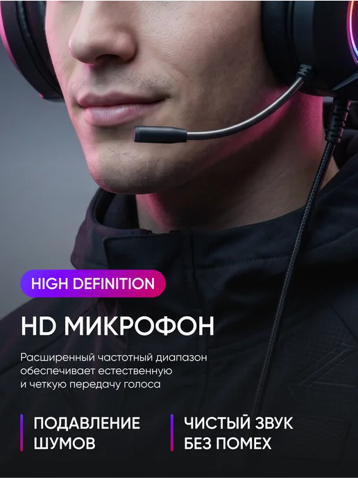Оригинальный⠀товар Игровые наушники для пк проводные с микрофоном, вариант, фото 6