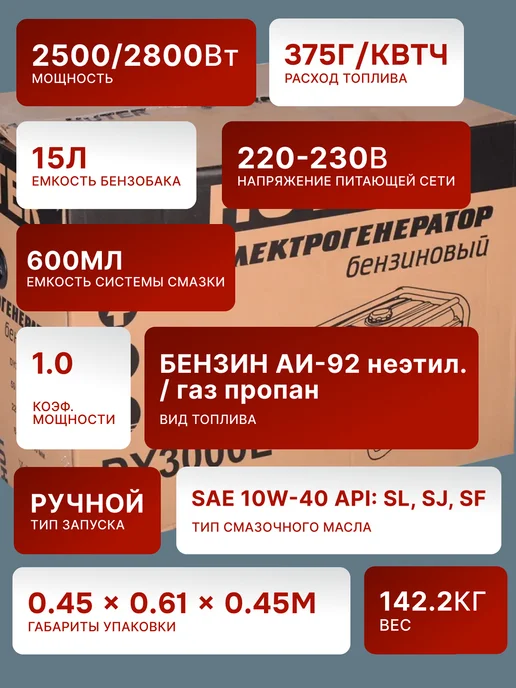 Генератор бензиновый 2.8 кВт DY3000L — фото 2
