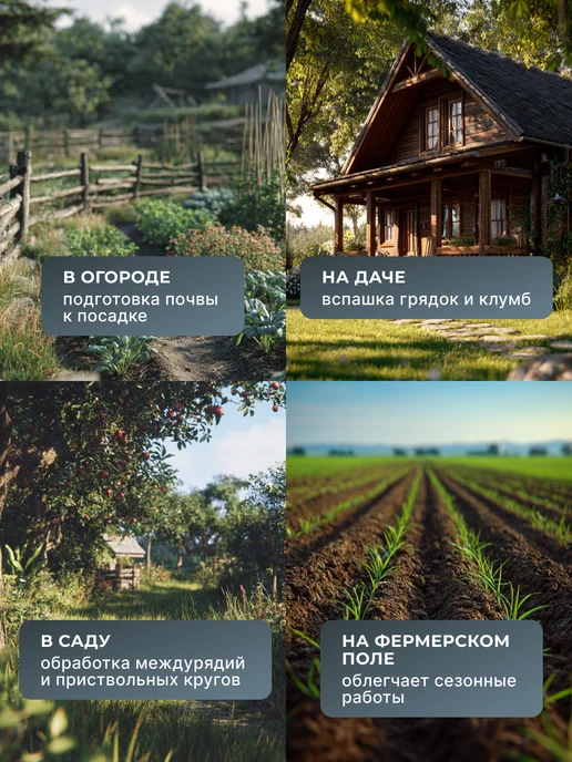 Культиватор бензиновый для вспашки огорода мощный БМК-7.0 — фото 4