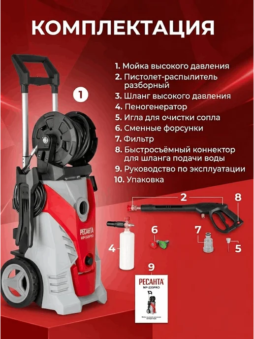 Мойка высокого давления профессиональная МР-220ПРОФ — фото 2