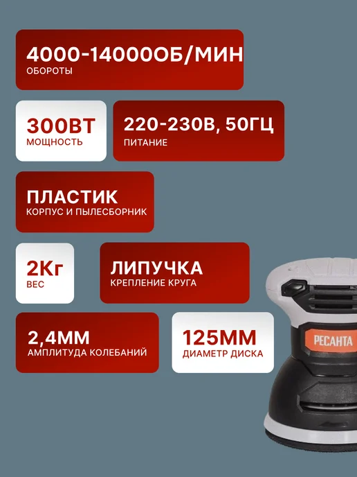 Шлифовальная машинка эксцентриковая болгарка ЭШМ-125К — фото 2