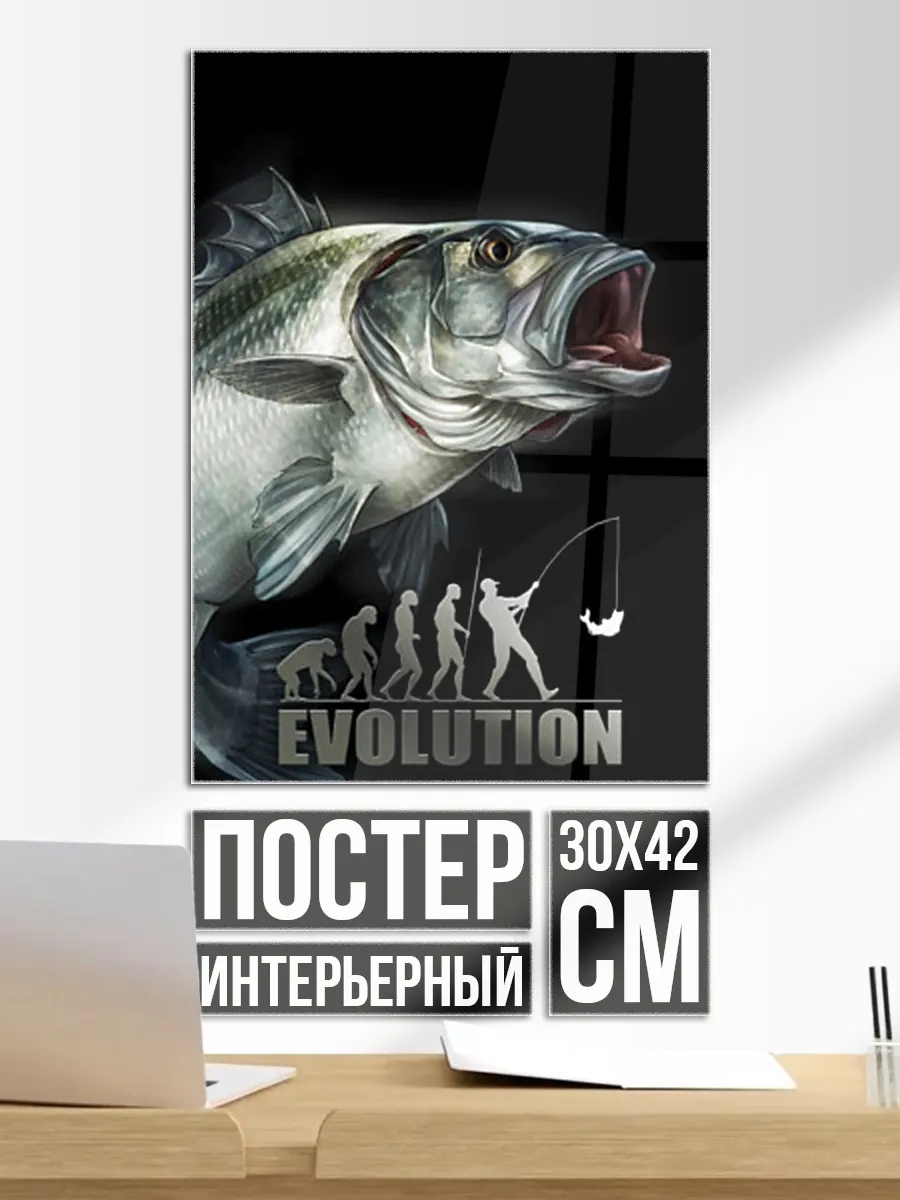 Постер на стену Эволюция - рыбалка