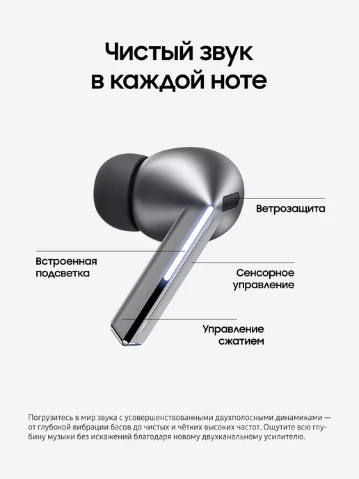 Samsung Наушники Galaxy Buds3 Pro Silver, Серебро, серебристый, фото 4