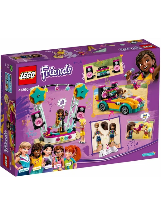LEGO Конструктор Friends 41390 Машина со сценой Андреа, 240 дет, желтый, фото 2