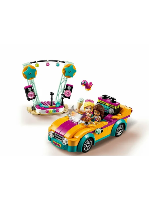 LEGO Конструктор Friends 41390 Машина со сценой Андреа, 240 дет, желтый, фото 3