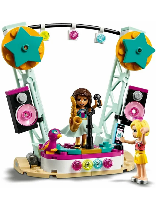 LEGO Конструктор Friends 41390 Машина со сценой Андреа, 240 дет, желтый, фото 4