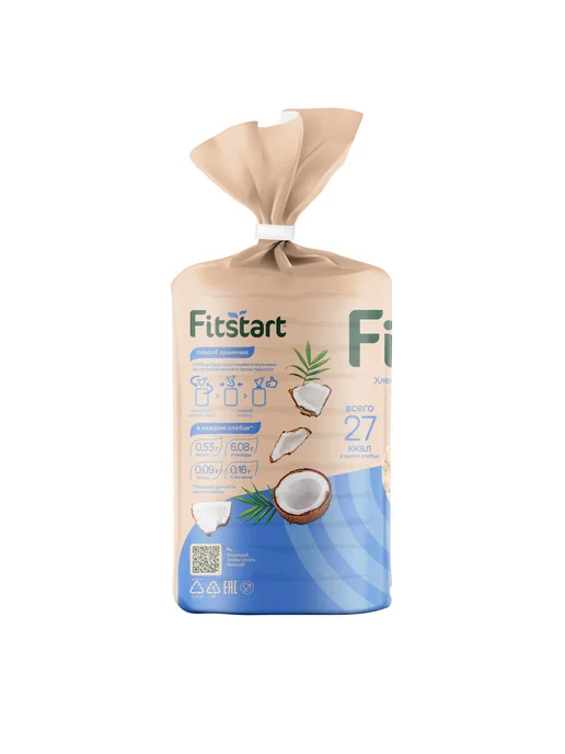 FITSTART Хлебцы рисовые Кокос 100г, 100 г, фото 2
