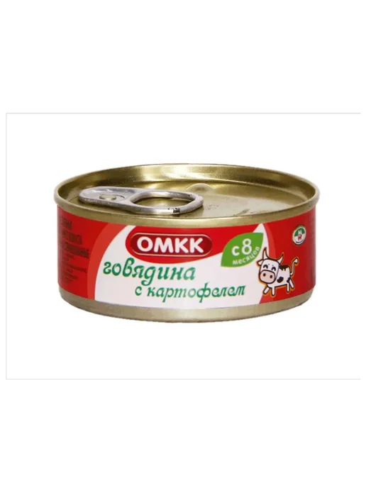 ОМКК Пюре мясное Говядина с картофелем, 8+ мес, 100 г. (6 штук), 100 г, фото 2