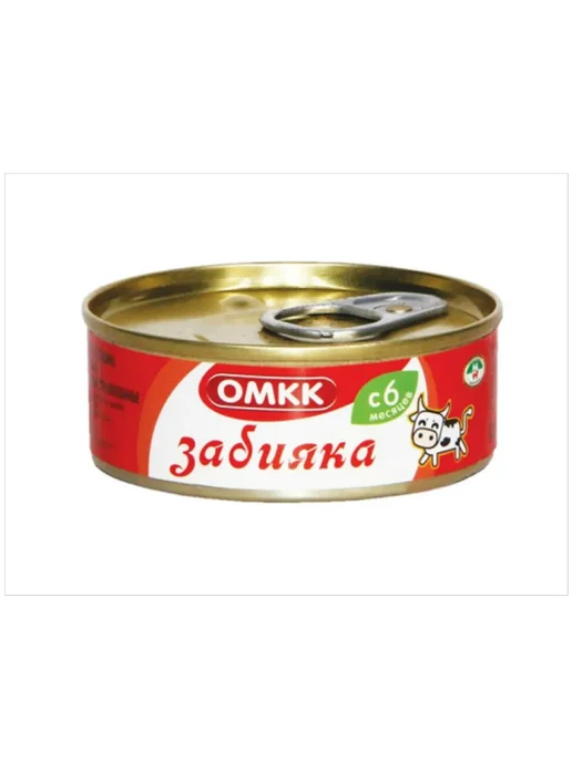 ОМКК Пюре мясное Забияка, 6+ мес, 100 г. (6 штук), 100 г, фото 2