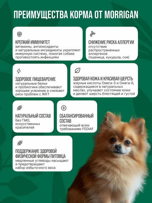 Сухой корм Morrigan для собак, мелкие, 1 кг, фото 2