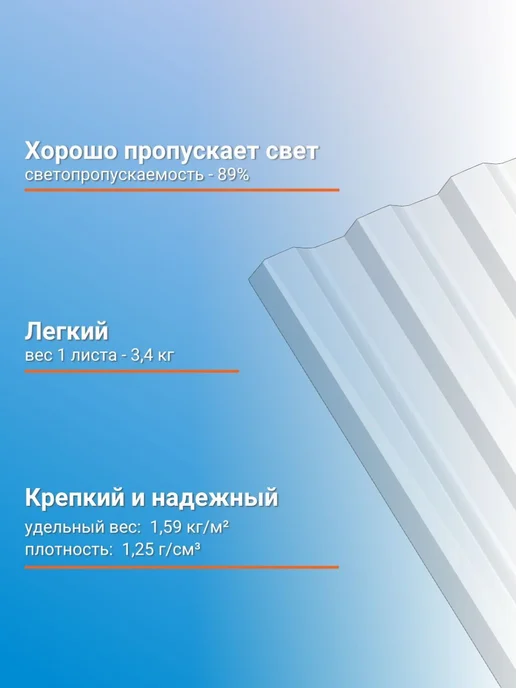 Borrex Монолитный профилированный поликарбонат 1,3 мм для крыши, белый, фото 3