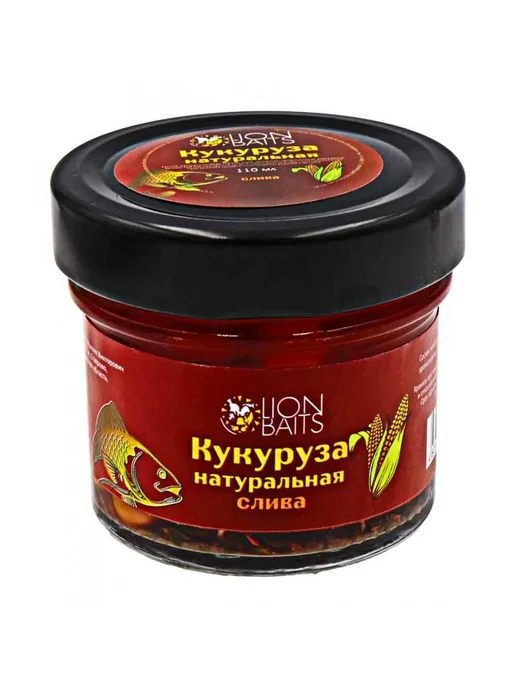 Lion Baits Кукуруза натуральная для рыбалки, вкус- слива, 2 шт, 2 шт, фото 2