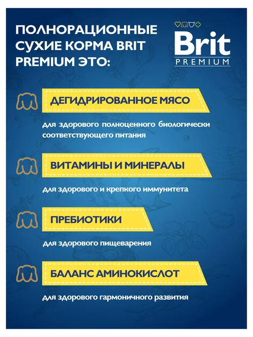 Сухой корм Brit Молодых Premium для собак, щенки, 0,3 кг, фото 4
