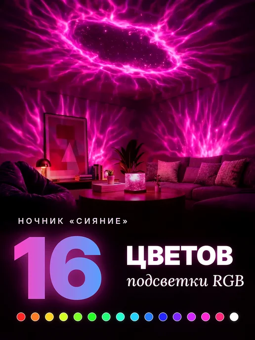 Ночник звездное небо подарок Новый год 2027, белый