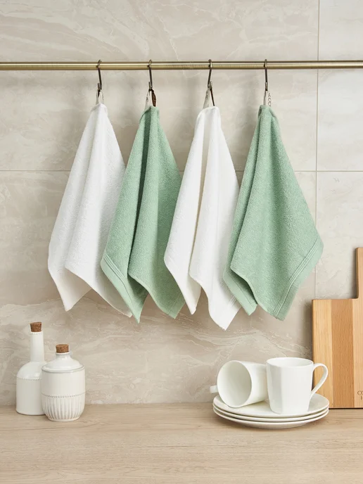 COZY HOME Полотенце кухонное махровое 4 шт 30х60, 30x60, 4 шт, фото 7