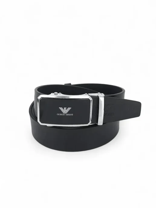 LOUISVUITTON. ремень мужской кожаный для джинс и брюк Giorgio Armani, черный