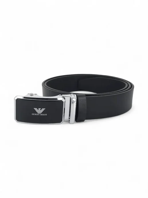 LOUISVUITTON. ремень мужской кожаный для джинс и брюк Giorgio Armani, черный, фото 4