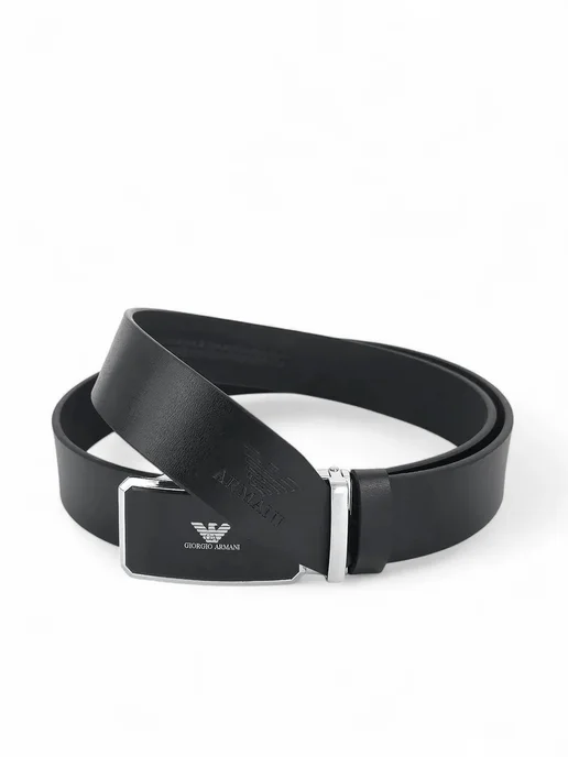 LOUISVUITTON. ремень мужской кожаный для джинс и брюк Giorgio Armani, черный, фото 5