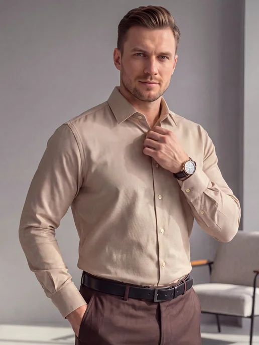 SUITBASE Рубашка с длинным рукавом классическая, желтый, фото 2
