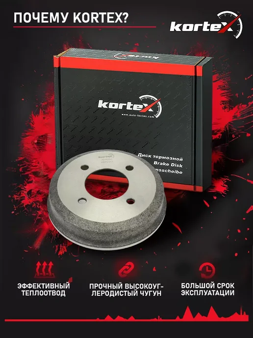 Kortex Тормозной барабан Хендай Акцент Hyundai Accent 1996-2000, вариант, фото 2