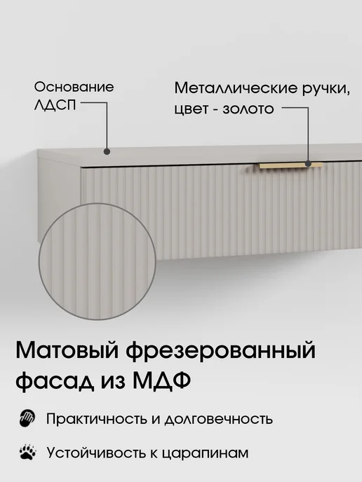 StroyKa Туалетный столик подвесной с ящиками консоль Белый матовый, вариант, фото 2