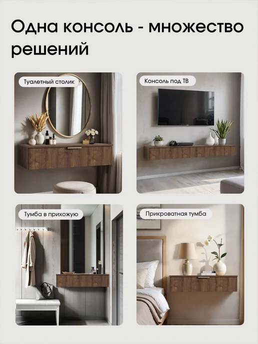 StroyKa Туалетный столик подвесной с ящиками консоль Белый матовый, желтый, фото 7