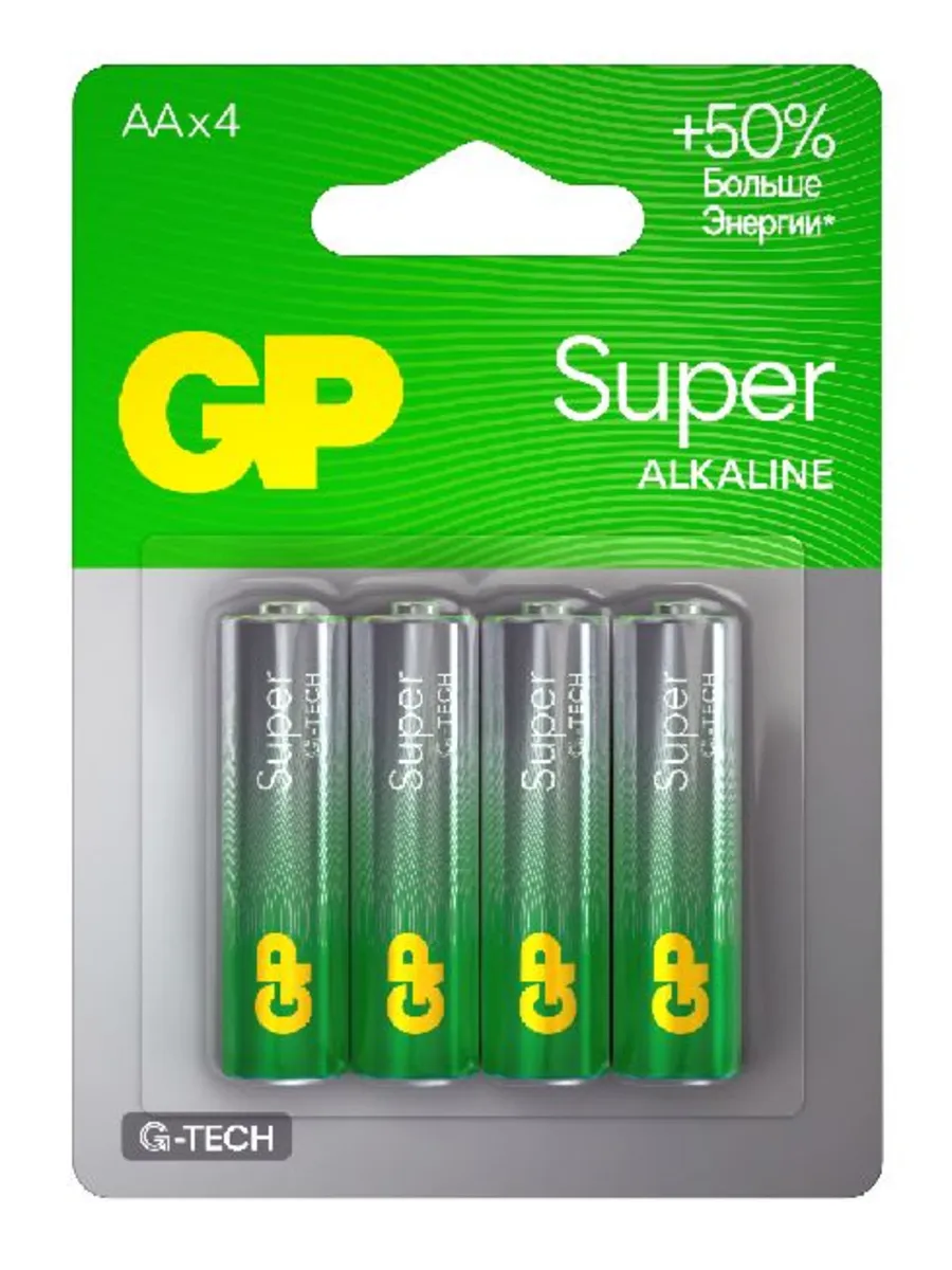 Батарейки LR6 AA Super G-TECH алкалиновые 4шт на блистере