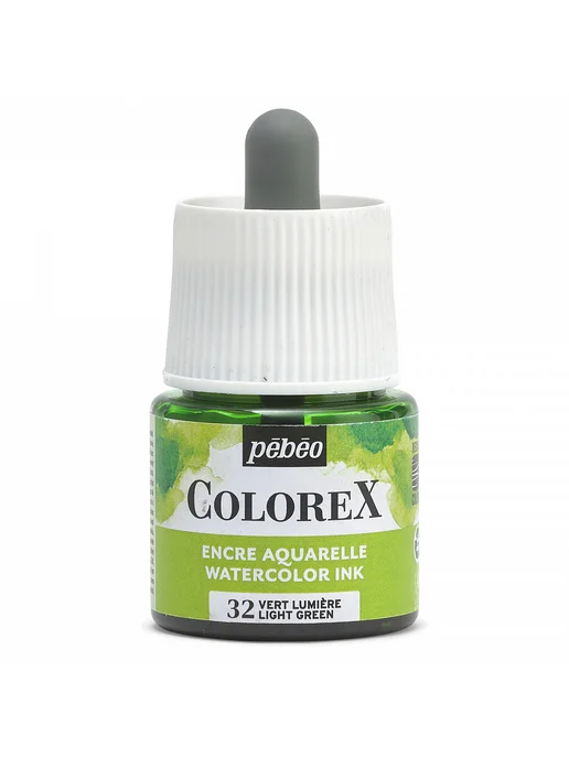 Pebeo Colorex акварельные чернила 45 мл, Зеленый светлый, 417032, 45 мл, фото 2