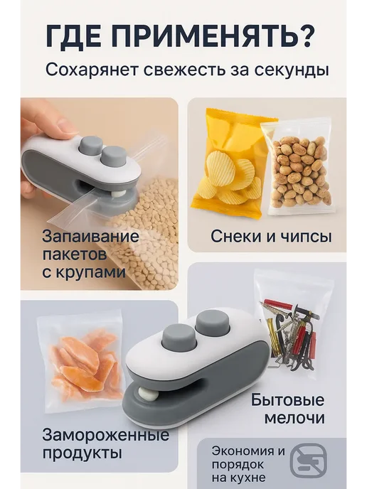 АЙНУР запайщик пакетов ручной портативный, черный, фото 2
