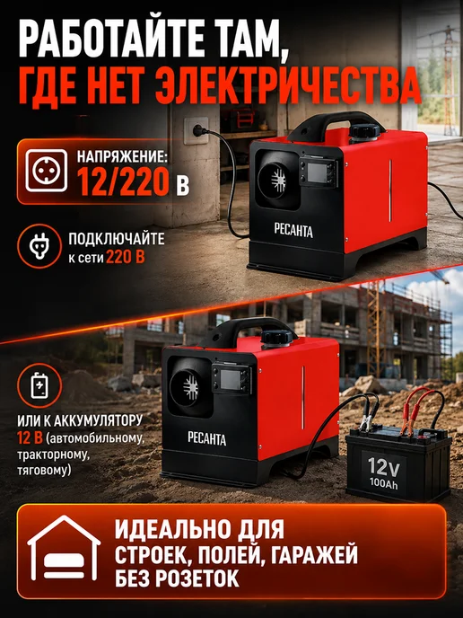 Пушка тепловая дизельная ТДПН-8 KWT 12/220W — фото 2