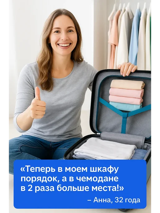 ами77 Вакуумные пакеты для хранения вещей, белый, фото 8