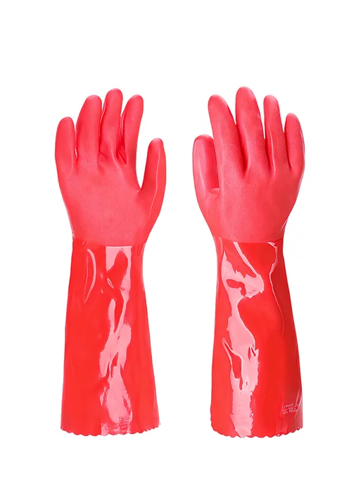 hand soul Перчатки резиновые хозяйственные на флисе, красный, фото 3