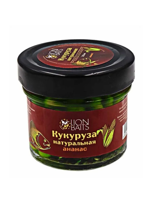 Lion Baits Кукуруза натуральная для рыбалки со вкусом ананаса, 2 шт, 2 шт, фото 2