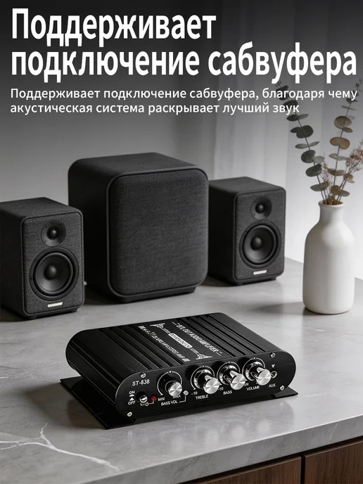 Hi-Fi amplifiers Усилитель звука для колонок домашний для сабвуфера, вариант, фото 8