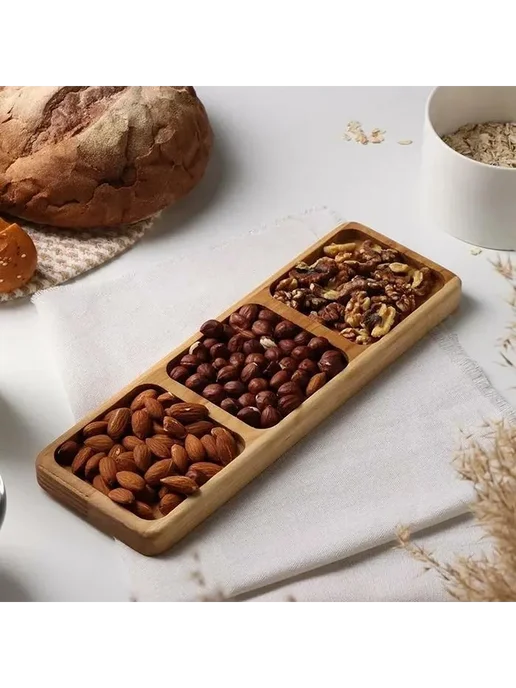Менажница бук для орешек и закусок, коричневый, фото 2