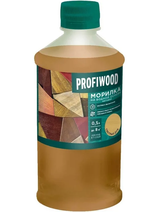 Profiwood Тонирующая пропитка для дерева светлый дуб водная 0.5 кг, 500 г, фото 2