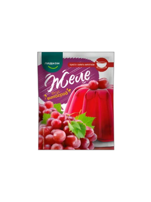 ЛИДКОН Желе вкус «Виноград» 5 упак. по 80г, 80 г, в упаковке 500 г, фото 2