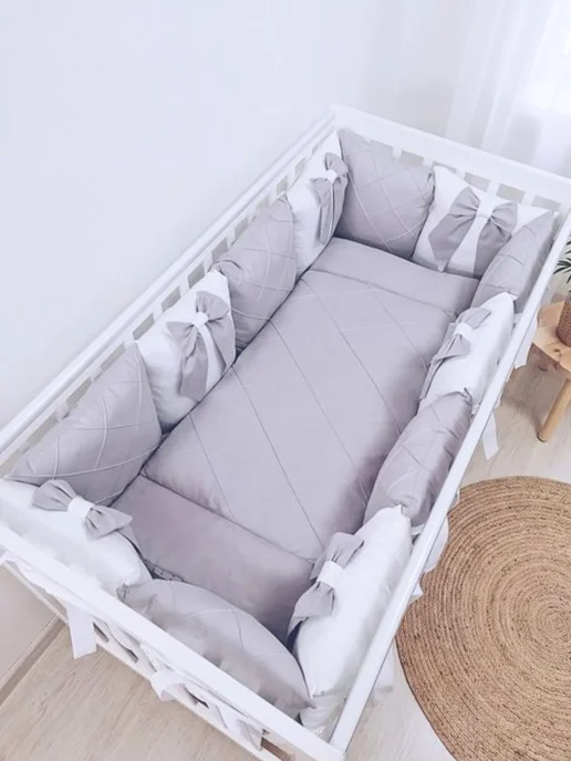 BABYTEX5 Бортики в кроватку для новорожденных пыльно-сиреневые, фиолетовый, фото 2