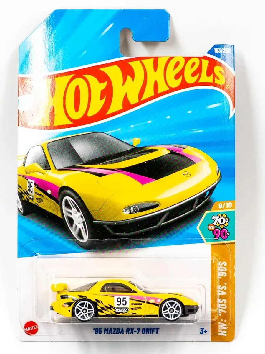 Машинка Hot Wheels 95 Mazda RX-7 Drift желтый Hot Wheels 553764454