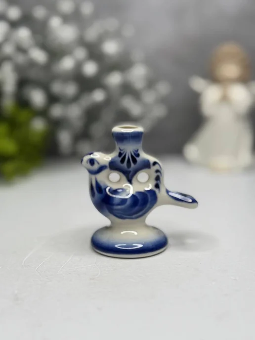 LILYTOYS Пасхальный подсвечник под церковную свечу гжель, синий, фото 2