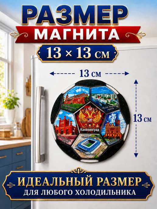 ENIGMA 58 Магнит на холодильник 6 в 1 Калининград футбол, вариант, фото 2