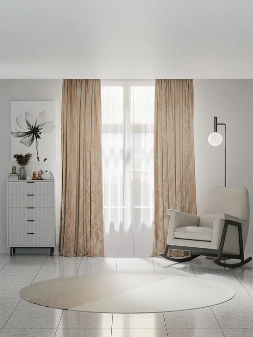 Colore Caldo Комплект штор жаккард 3D Мрамор (ш.200* в.270)*2шт, 2 шт, фото 3