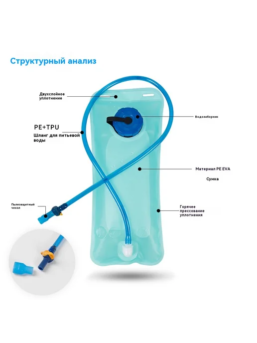Напитковый мешок Синий Универсальный размер, синий, фото 2