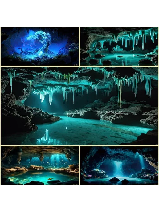 Фон для аквариума водный травяной дракон 100x50 см, 100x50 см, фото 2