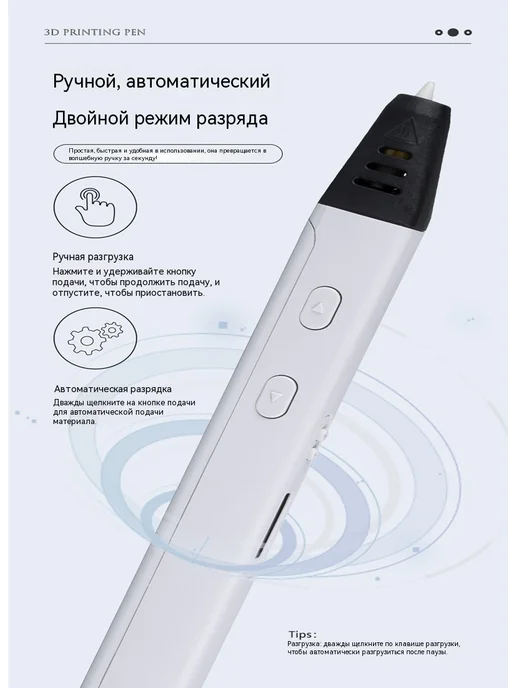 3D-ручка для высокотемп стерео-рисования, белый, фото 6