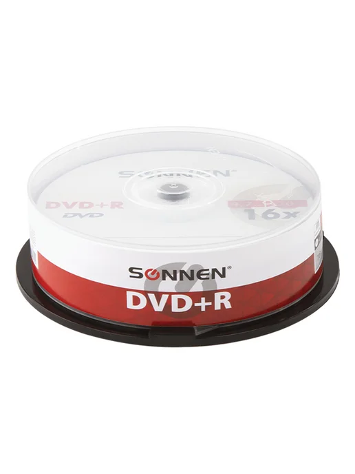 SONNEN Диски DVD+R 4,7 Gb 16x Cake Box упаковка на шпиле 25 шт 5135, 4,7 ГБ, 25 шт