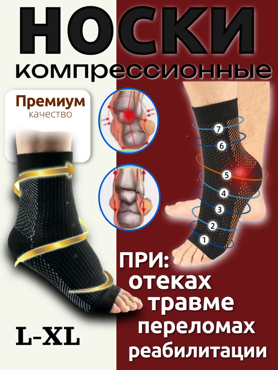 Компрессионные носки, черные
