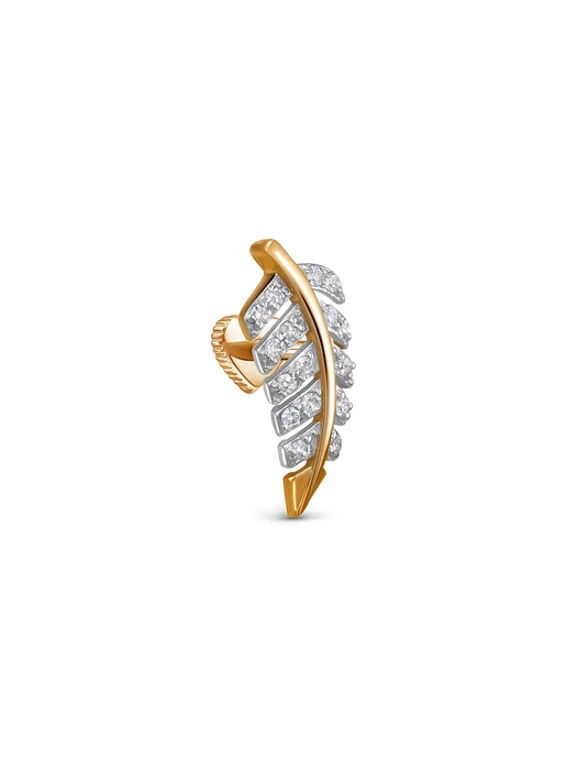 Vesna jewelry Лабрет пирсинг одиночная серьга в ухо золото 585 бриллианты, золотой, фото 3